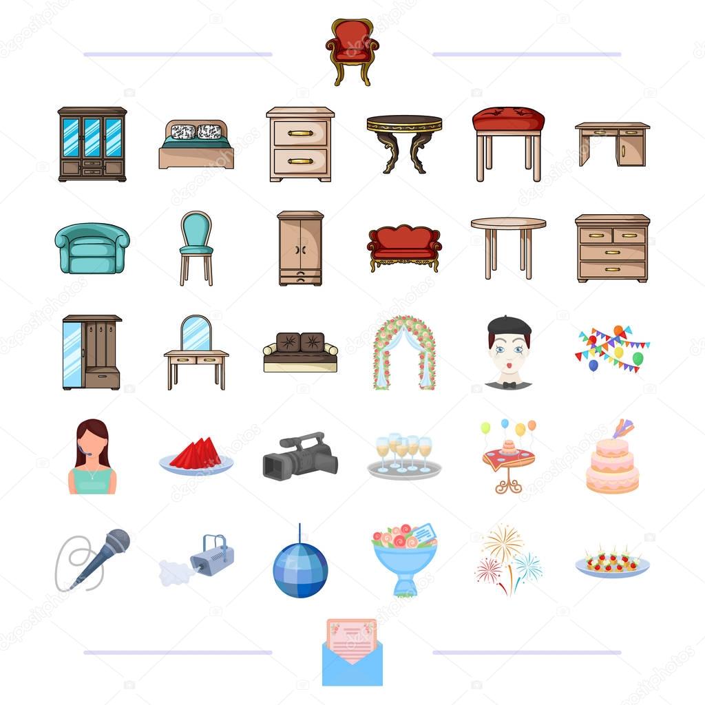 Holiday, wedding, birthday and other  icon in black style.furniture, office, home icons in set collection.