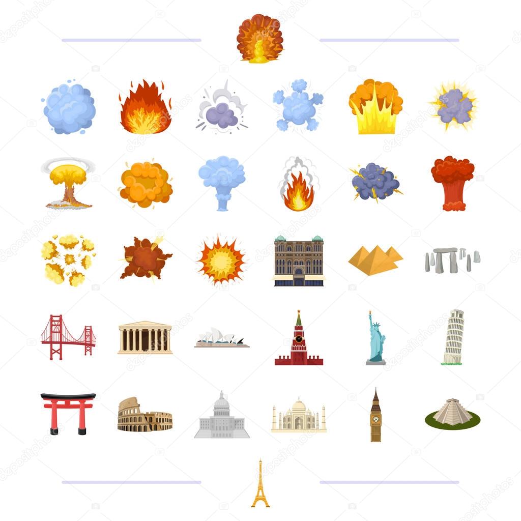 Travel, landmark, monument and other  icon in black style.war, danger, weapons icons in set collection.