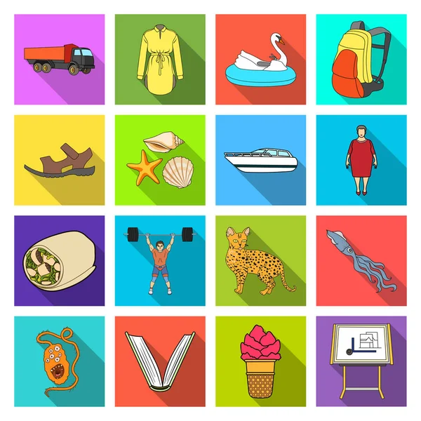 Medicina, higiene, compras y otro icono de la web en estilo plano.ocio, textiles, iconos de cocina en la colección de conjuntos . — Vector de stock