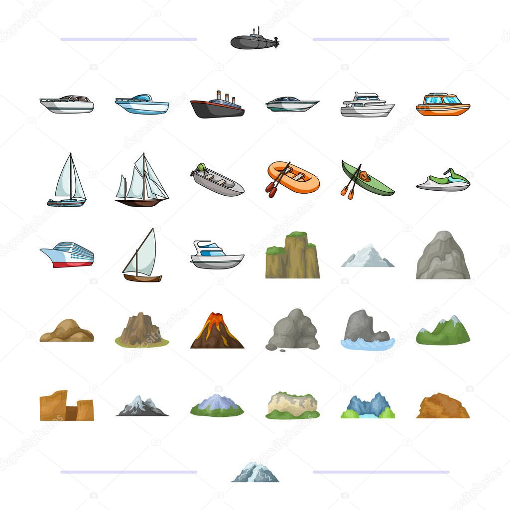 Phenomenon, snow, icing and other  icon in cartoon style.t, tourism, volcano, natural, icons in set collection