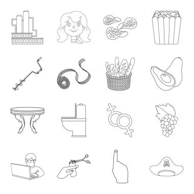 Meslek, balıkçılık, gıda ve anahat style.hairdresser, teknoloji, fitness simgeler kümesi koleksiyonundaki diğer web simgesi.