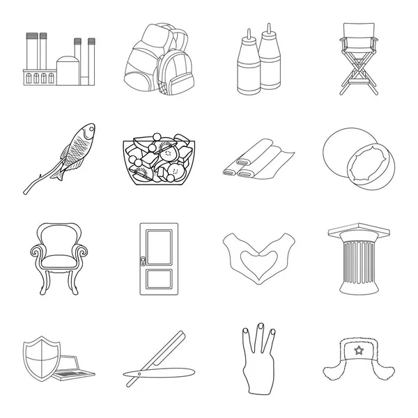 History, fishery, fitness and other web icon in outline style. hairdresser, cooking, traveling icons in set collection. — Stock Vector