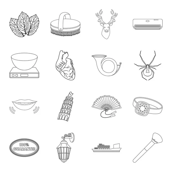 Yemek, tıp, seyahat ve anahat style.transportation, diğer web simgesinde makyaj simgeler kümesi koleksiyonundaki.