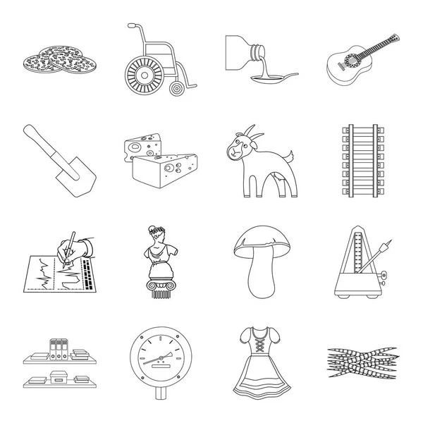 Finans, tıp, yemek ve diğer web simgesi anahat style.art içinde bana ait, eğitim simgeler kümesi koleksiyonu.