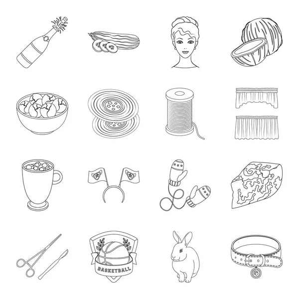Atelier, sport, kunst en andere web-pictogram in het overzicht style.food, viering, geneeskunde pictogrammen in vaste collectie. — Stockvector