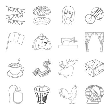 Spor, eğitim, dikiş ve anahat style.veterinary ilaç, gıda, ilaç simgeler kümesi koleksiyonundaki diğer web simgesi.