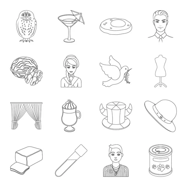 Sport, dier, koken en andere web-pictogram in het overzicht style.medicine, dier, mode iconen in vaste collectie. — Stockvector