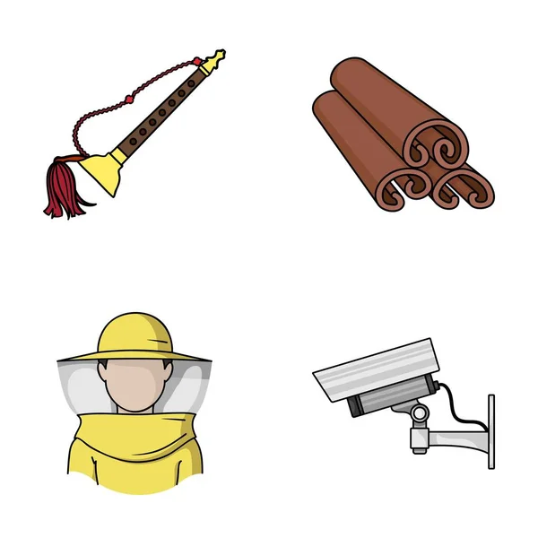 Art, méhészet és egyéb web ikon a karikatúra style.cooking, biztonsági ikonok beállítása gyűjtemény. — Stock Vector