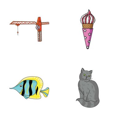 kuyruk, hayvan ve diğer web simgesi karikatür tarzı. Çöl, rock simgeler kümesi koleksiyonu.