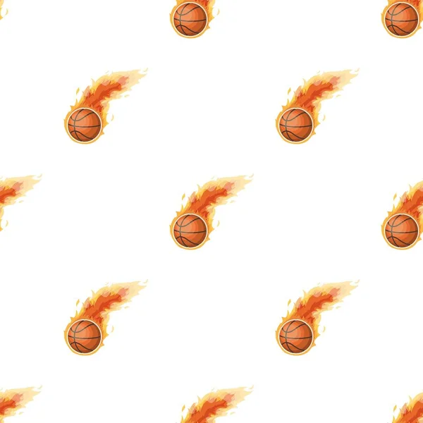 Icono patrón Fireball.Basketball en el estilo de dibujos animados vector símbolo stock ilustración web . — Vector de stock