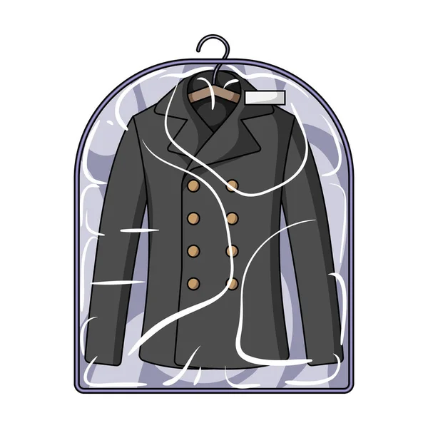 Clean clothes in the cover. Dry cleaning single icon in cartoon style vector symbol stock illustration web. — Stock Vector