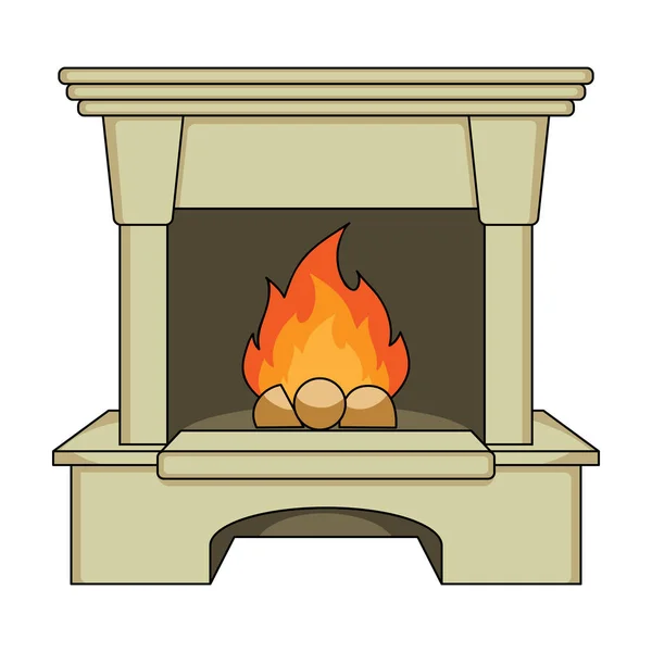 Feuer, Wärme und Komfort. Kamin einzigen Symbol im Cartoon-Stil Vektor Symbol Stock Illustration Web. — Stockvektor