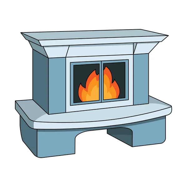 Fire, warmth and comfort. Fireplace single icon in cartoon style vector symbol stock illustration web. — Stock Vector