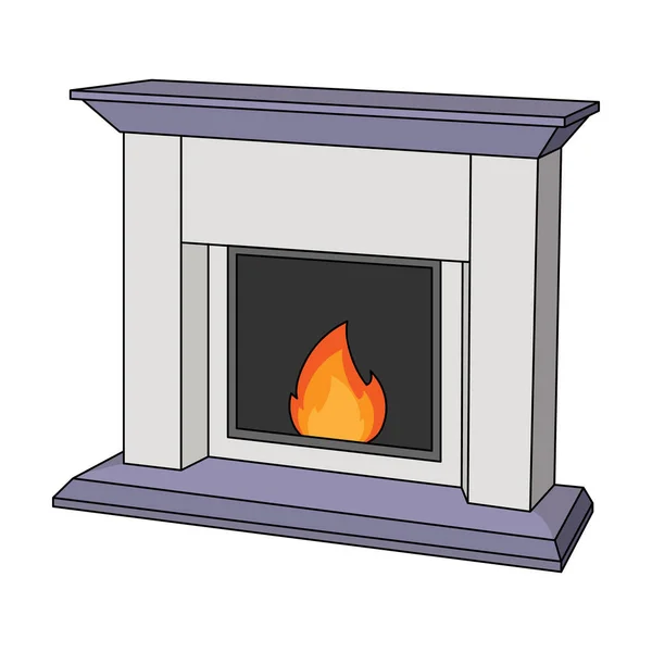 Fire, warmth and comfort. Fireplace single icon in cartoon style vector symbol stock illustration web. — Stock Vector