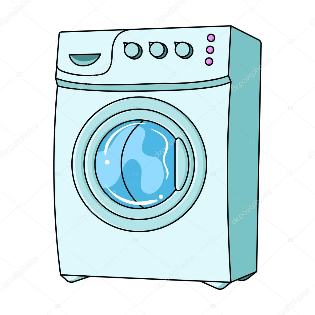 Household washing machine. Dry cleaning single icon in cartoon style vector symbol stock illustration .