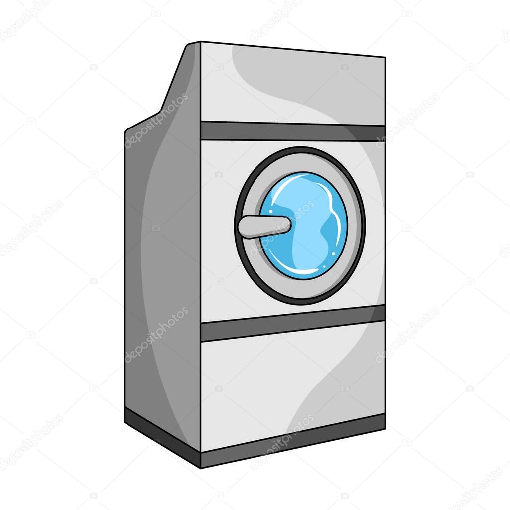 Industrial washing machine. Dry cleaning single icon in cartoon style vector symbol stock illustration .