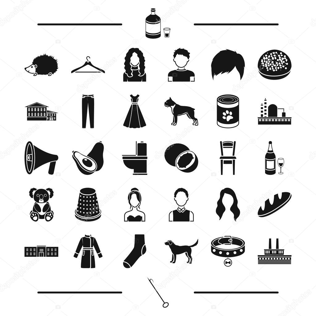 industry, architecture, animal and other web icon in black style.breed, alcohol, atelier icons in set collection.