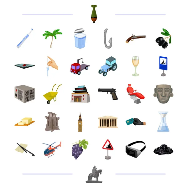 Vapen, Resor, teknik och andra web-ikonen i tecknad stil. Matlagning, transport, medicin ikoner i set samling. — Stock vektor