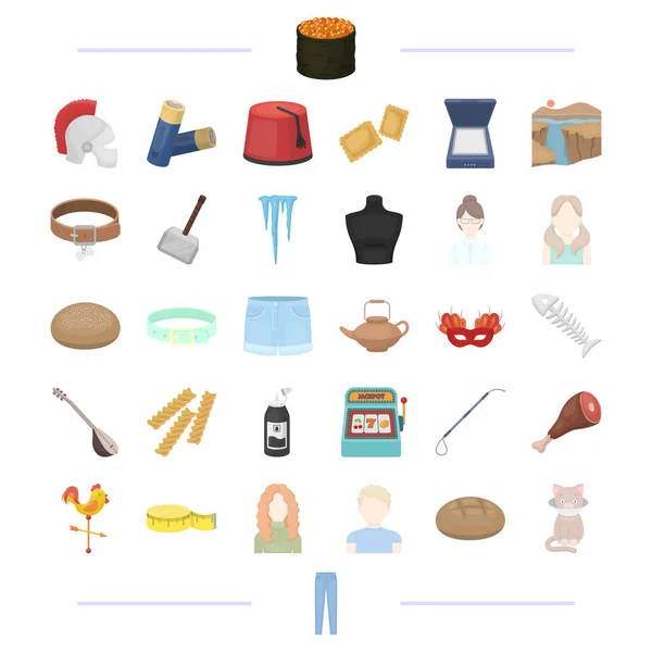 Ателье, внешний вид, прическа и другая веб-икона в стиле мультфильма. инструмент, продукты питания, оборудование, иконки в коллекции . — стоковый вектор