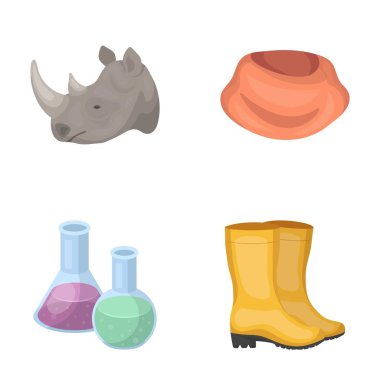 kauçuk, eğitim ve diğer web simgesi karikatür tarzı. giyim, Ayakkabı simgeler koleksiyonu ayarla.