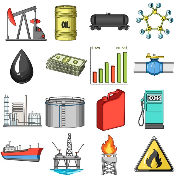 Appareil de forage pétrolier, pompe et autres équipements pour la récupération, le traitement et le stockage du pétrole. . — Image vectorielle