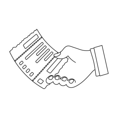 El kontrol edin. Anahat stili vektör simge stok çizim web E-ticaret tek simge.