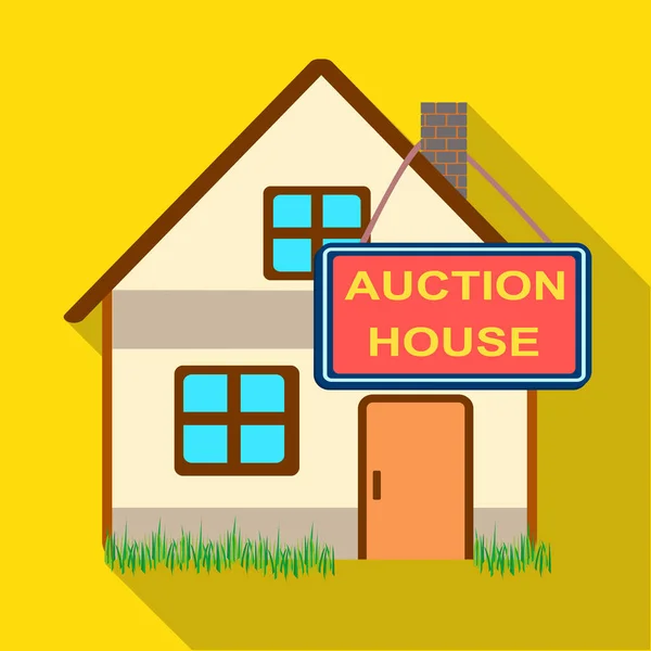 Auction house for sale. E-commerce single icon in flat style vector symbol stock illustration web. — Stock Vector