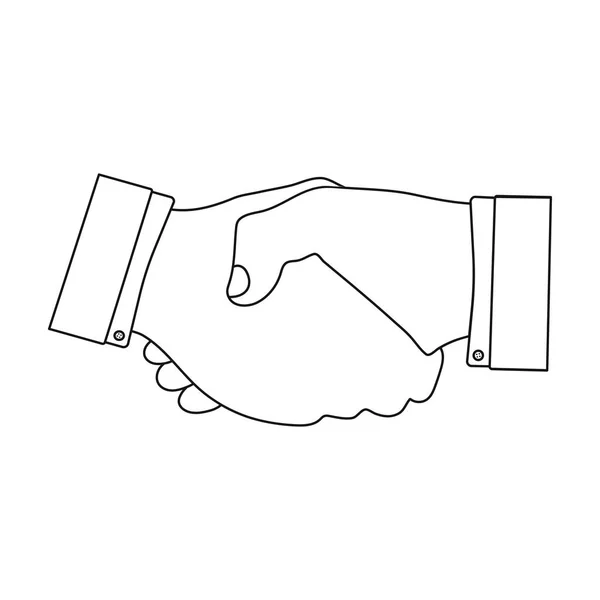 Serrez la main. E-commerce icône unique dans le style contour vectoriel symbole illustration web . — Image vectorielle