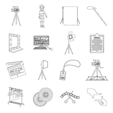 Postacı, zarf, posta kutusu ve posta Servisi diğer özniteliklerini. Posta ve postacı toplama simgeler çizgi stil vektör simge stok çizim web içinde ayarla.