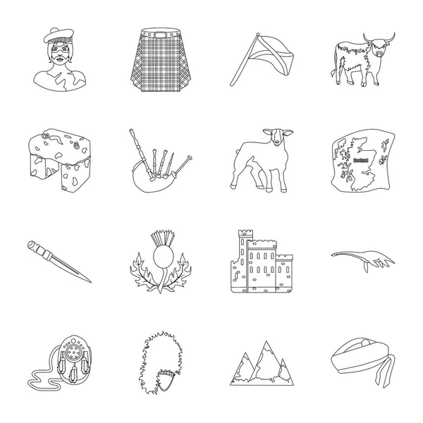 Ein buch, ein teleskop, ein stift, gegenstände für die schul.schule und ausbildung set collection icons in line style vektorsymbol stock illustration web. — Stockvektor