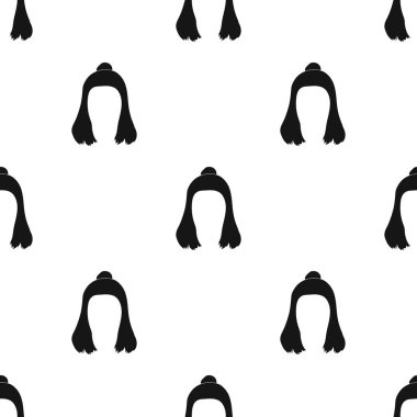 A tahta kiremit kırmızı. Saç modeli tek simge siyah stil vektör simge stok çizim web içinde geri.