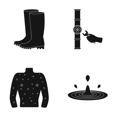 Tıp, eczacılık, merhem ve diğer web simge siyah stil içinde. su, sprey, doğa, küme koleksiyon simgeler.