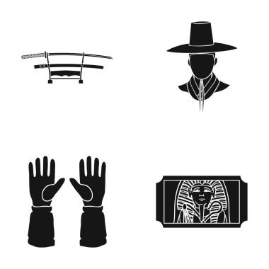 Tarih, müze, turizm ve diğer web simgesinde siyah style.painting, Firavun, Mısır simgeler kümesi koleksiyonundaki.