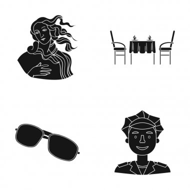 Meslek, rekreasyon, Müzesi ve diğer web simgesinde siyah style.accessories, adamım, polis, küme koleksiyon simgeler.