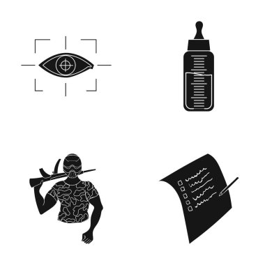 test, spor, tıp ve diğer web simge siyah stil içinde. kalem, kayıt, belge simgeleri set koleksiyonu.