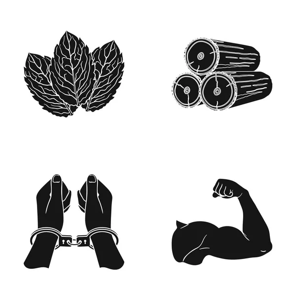 Health, protection, ecology and other web icon in black style. crime, muscle, sport icons in set collection. — Stock Vector