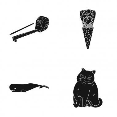 ev içi kullanımına yönelik, yün, Bina ve diğer web simge siyah stil içinde. Eğlence, eğlence, kedi, küme koleksiyon simgeler.