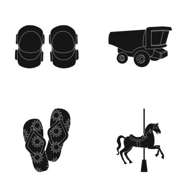 oyun, eğlence, spor ve diğer web simge siyah style.horse, cazibe, carousel, küme koleksiyon simgeler.