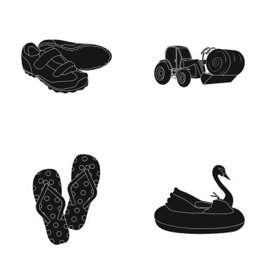 taşıma, rekreasyon, spor ve diğer web simge siyah stil içinde. tekne, cazibe, eğlence, küme koleksiyon simgeler.