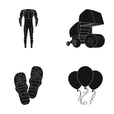 Eğlence, kutlama, süslemeleri ve diğer web simge siyah styledesign, top, hava. küme koleksiyon simgeler.