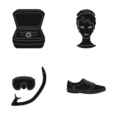 kutlama, tekstil, Kuaför ve diğer web simge siyah stil içinde. dantel, deri, tasarım, küme koleksiyon simgeler.