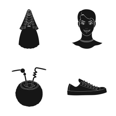 Ayakkabı, Kuaför, Tekstil ve diğer web simge siyah style.sneakers, dantel, spor, küme koleksiyon simgeler.