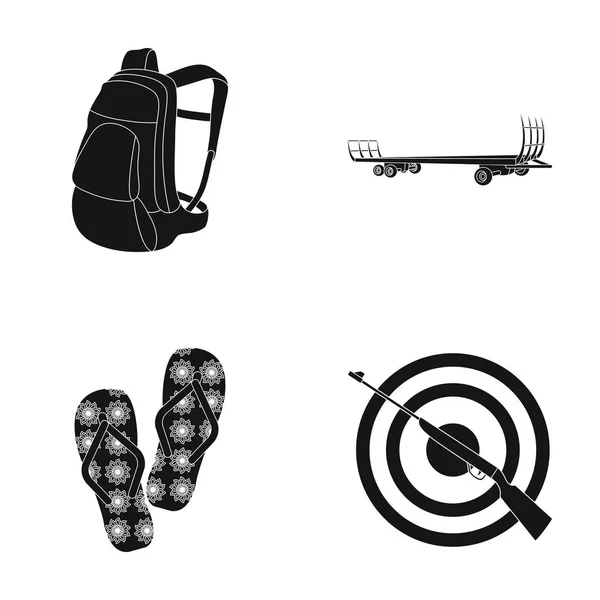 Shooting range, sport and other web icon in black style.rifle, shotguns, aim icons in set collection. — Stock Vector