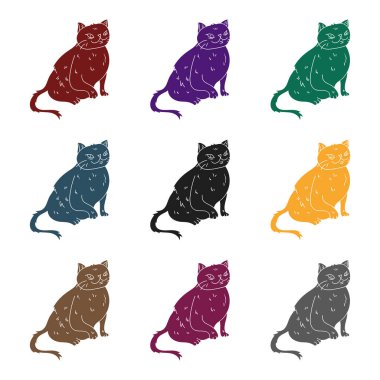 York çikolata simge siyah stil beyaz arka plan üzerinde izole içinde. Kedi doğurmak stok vektör çizim sembolü.