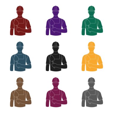 Oluşturucu mason. Meslekler simge siyah stil vektör simge stok çizim web içinde tek.