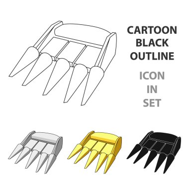 Sarı kafa başlığı bir koni şeklinde dikenli bir traktör. Tarım makineleri-Hasat için meme. Resimde çizgi film tarzı vektör simge stok Tarım makineleri tek simge.