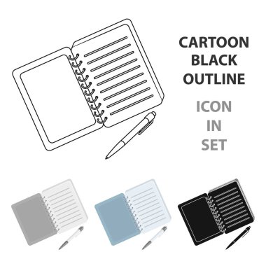 Kağıt defter dedektif. Suç çözmek için kayıt okumalar, not defteri. Resimde çizgi film tarzı vektör simge stok Dedektif tek simge.