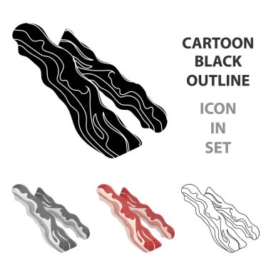 Pastırma simgesi beyaz arka plan üzerinde izole karikatür tarzı. Etler sembol stok vektör çizim