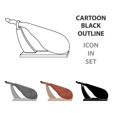 Jamon simgesi beyaz arka plan üzerinde izole karikatür tarzı. Etler sembol stok vektör çizim