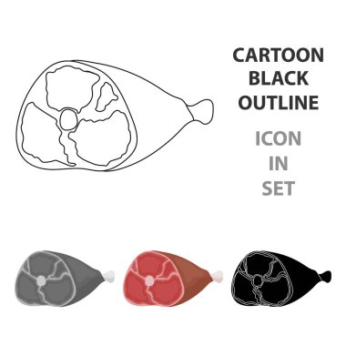 Jambon simgesi beyaz arka plan üzerinde izole karikatür tarzı. Etler sembol stok vektör çizim